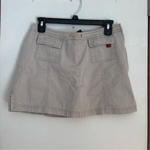 Khaki Mini Skirt with Pockets